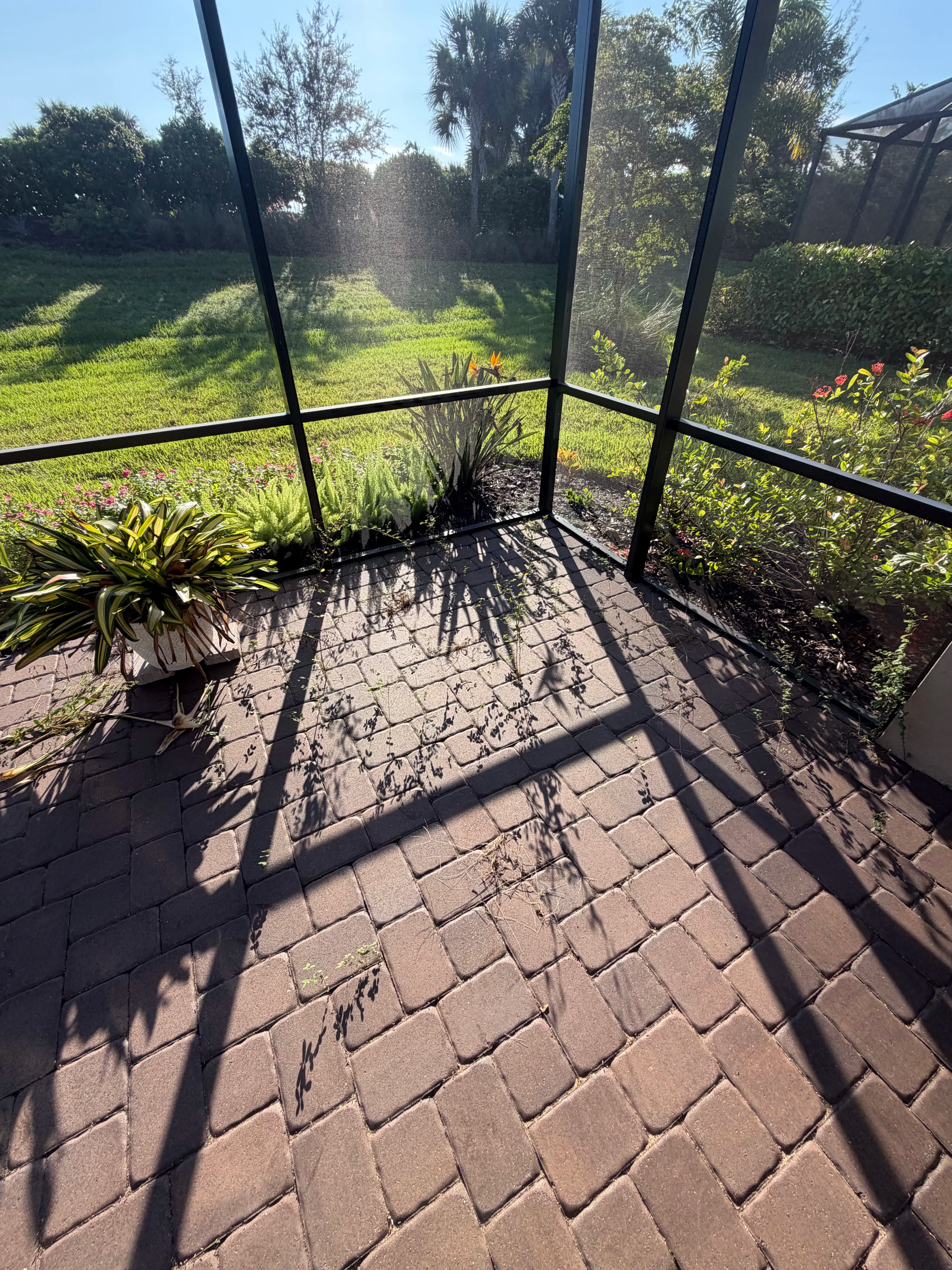 Project Lanai Paver and Cage Cleaning Before and After image
