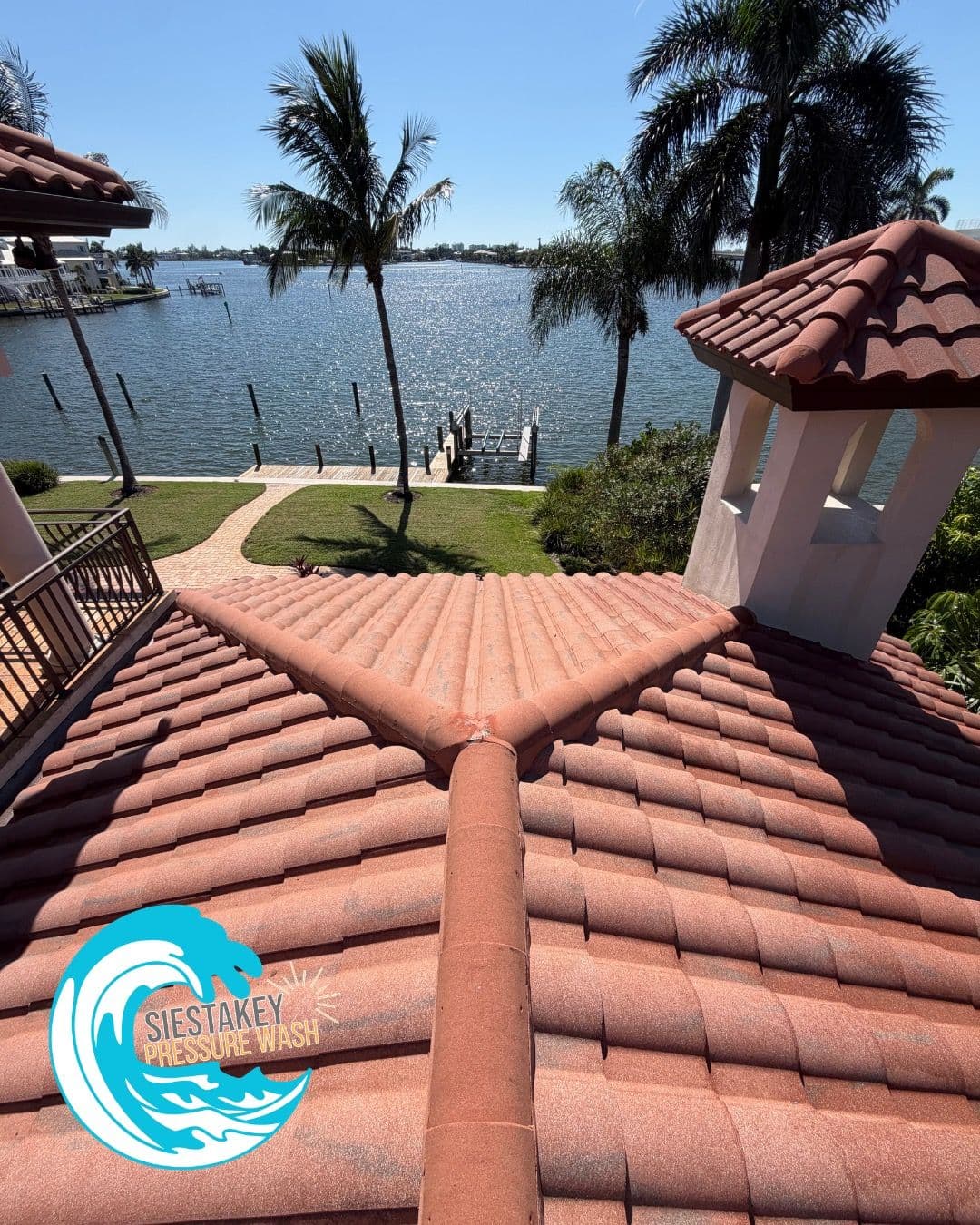 Gallery photos for Barrel Tile Roof Soft Wash on Siesta Key: Image #1