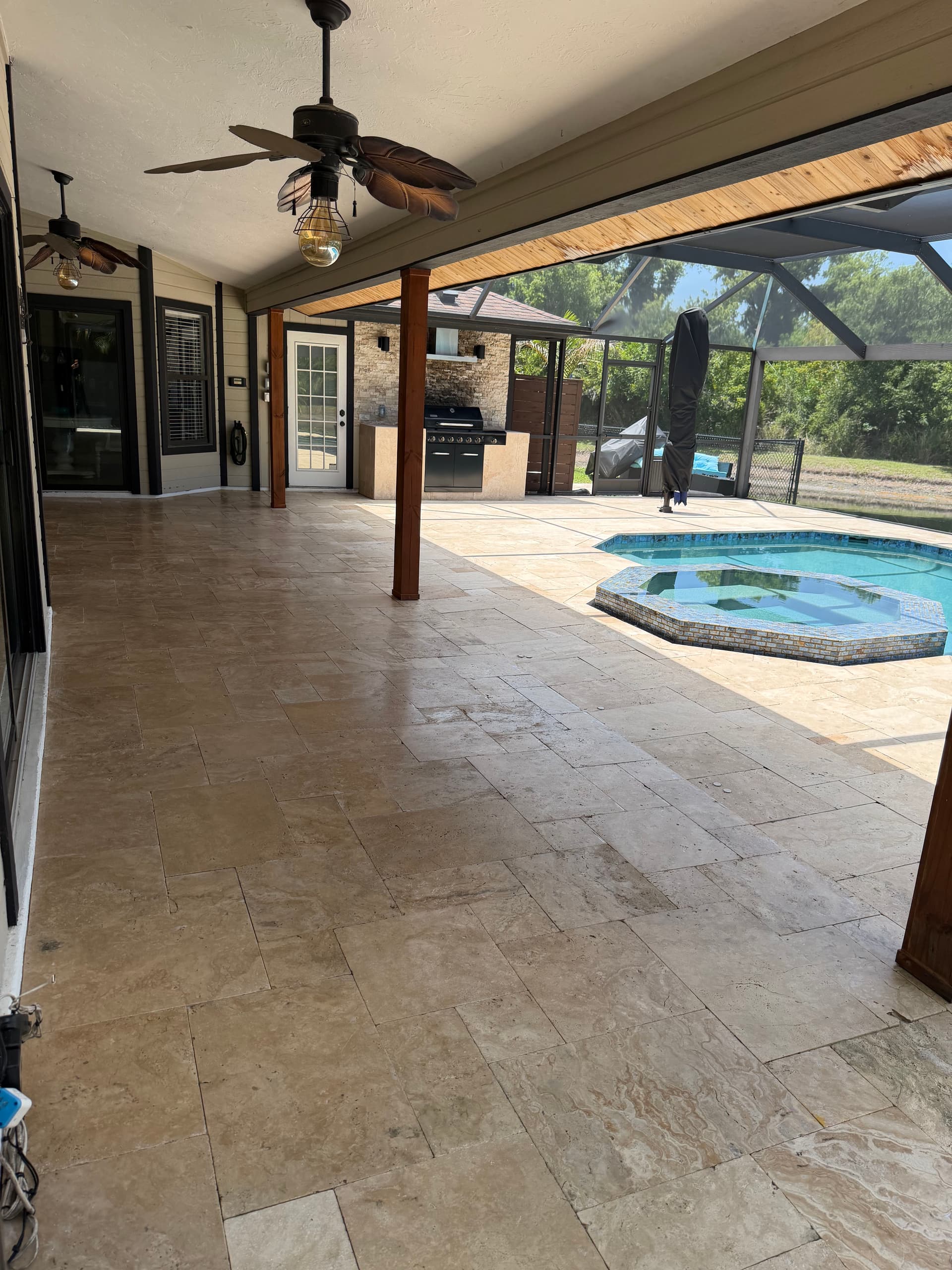 Gallery photos for Travertine Pool Deck Sealing Done Right in Florida: Image #1